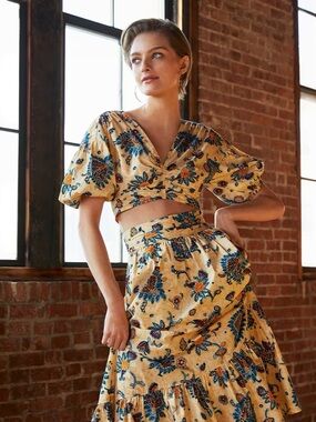 A.L.C. Cropped Floral Blouse